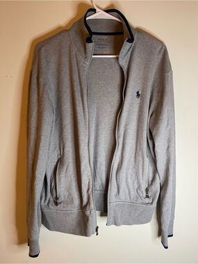 Polo by Ralph Lauren Heather Gray Zip-Up Jacket with Navy Pony